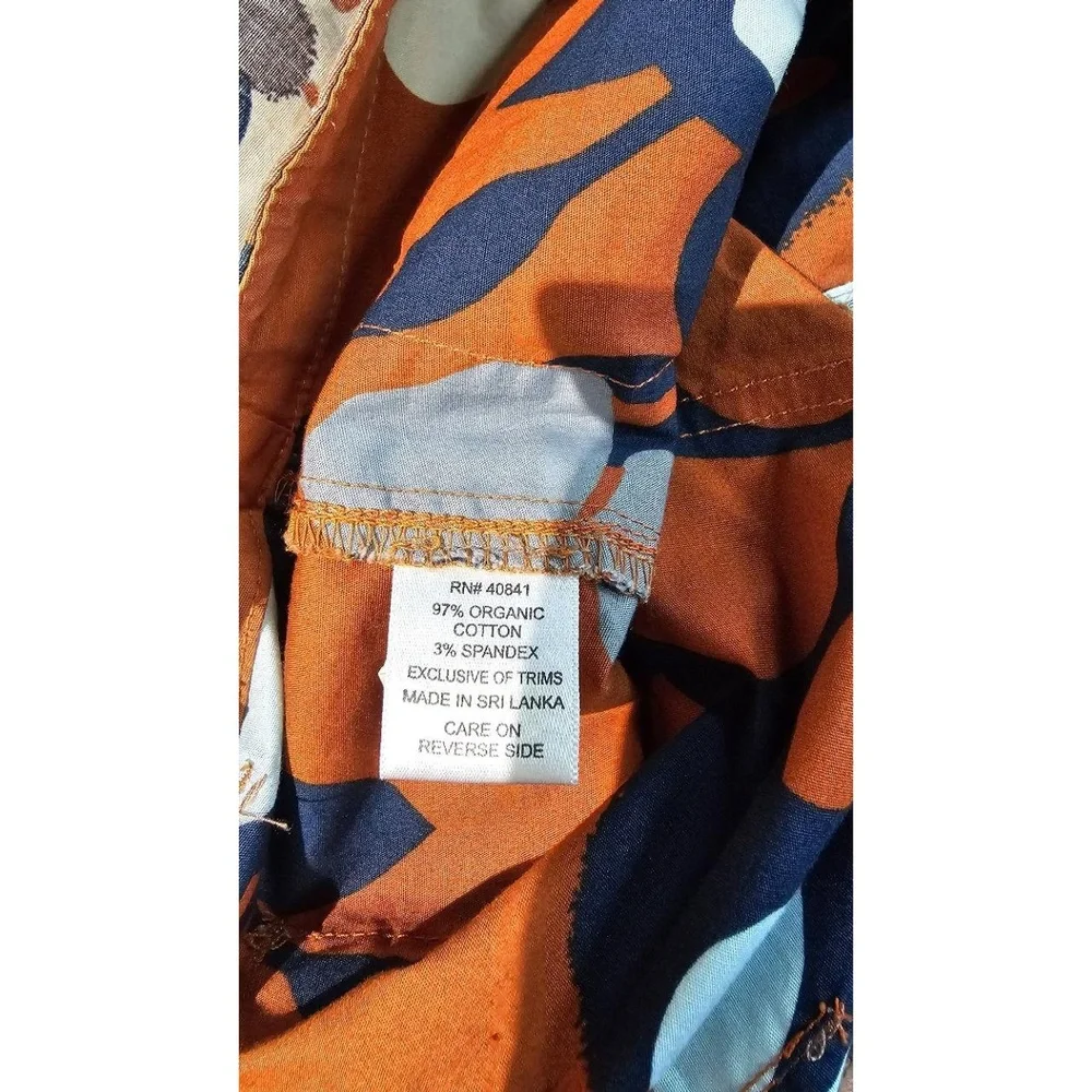 AVENTURA CLOTHING Women’s‎ Skirt Size 16 Orange Blue Floral ORGANIC Cotton